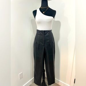 ZARA top and faux leather pants